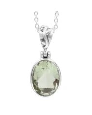 Green Amethyst Pendant - 925 Sterling Silver Versatile Jewelry