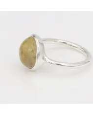 Rutilated Quartz Gemstone Ring - 925 Sterling Silver Handmade Jewelry