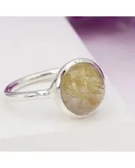 Rutilated Quartz Gemstone Ring - 925 Sterling Silver Handmade Jewelry