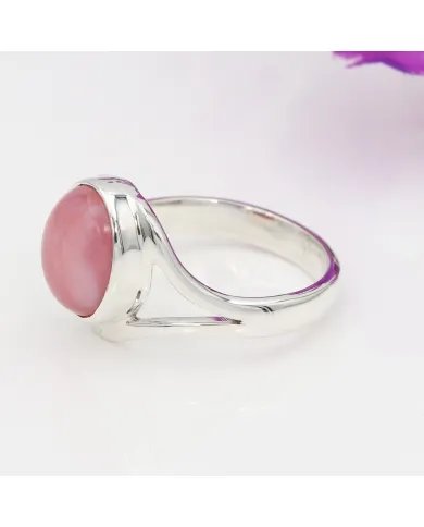 Pink Opal Ring - 925 Sterling Silver Handmade Oval Gemstone Jewelry