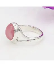 Pink Opal Ring - 925 Sterling Silver Handmade Oval Gemstone Jewelry