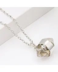 Herkimer Diamond Pendant - 925 Sterling Silver Rough Gemstone Jewelry