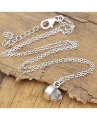 Herkimer Diamond Pendant - 925 Sterling Silver Rough Gemstone Jewelry