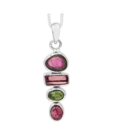 Multi Tourmaline Pendant – Handmade 925 Sterling Silver Gemstone Jewelry