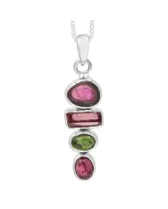 Purple Copper Turquoise Infinity Pendant Necklace In Sterling Silver