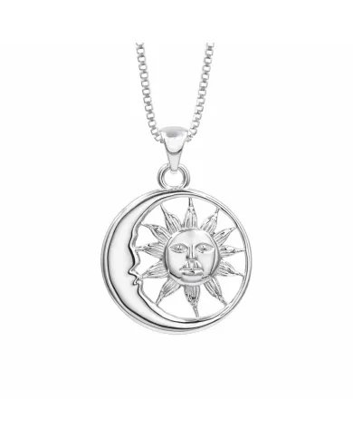 Moon & Sun Pendant in 925 Sterling Silver – Symbolic Energetic Jewelry