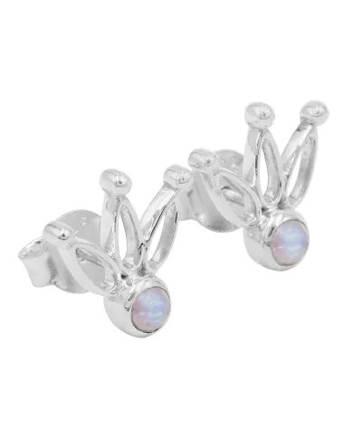 Rainbow Moonstone Stud Earrings – 925 Sterling Silver Gemstone Jewelry