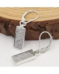 Natural Meteorite Earrings - 925 Sterling Silver Handmade Jewelry