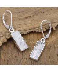 Natural Meteorite Earrings - 925 Sterling Silver Handmade Jewelry