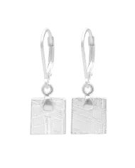 Meteorite Dangle Earrings - 925 Sterling Silver Handmade Jewelry