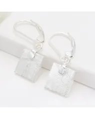 Meteorite Dangle Earrings - 925 Sterling Silver Handmade Jewelry