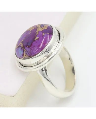 Purple Copper Turquoise Ring - 925 Sterling Silver Gemstone Jewelry