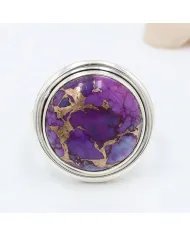 Purple Copper Turquoise Ring - 925 Sterling Silver Gemstone Jewelry