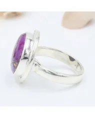 Purple Copper Turquoise Ring - 925 Sterling Silver Gemstone Jewelry