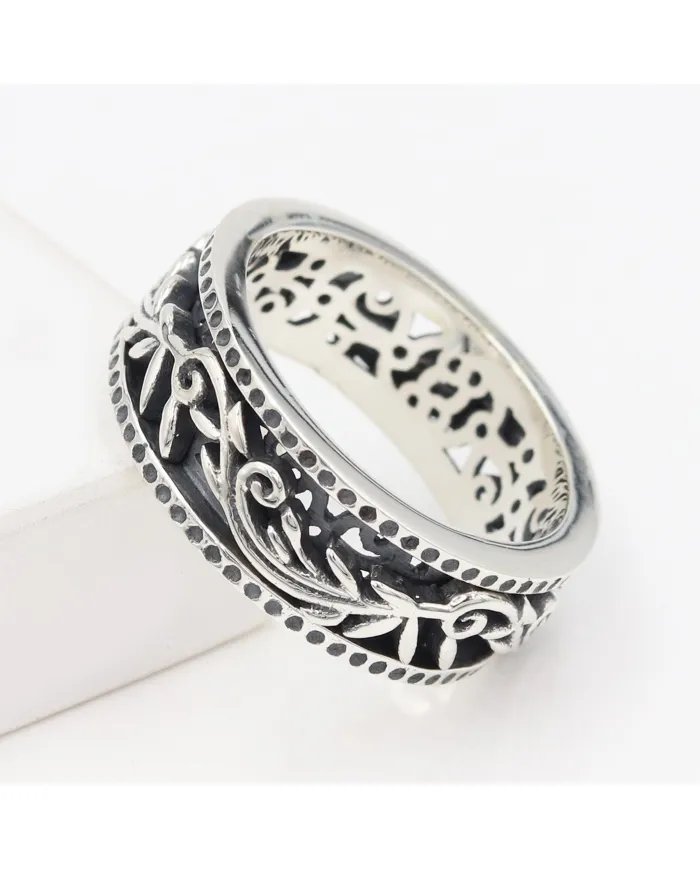 Designer Spinner Ring - 925 Sterling Silver Meditation & Fidget Jewelry