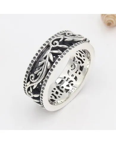 Designer Spinner Ring - 925 Sterling Silver Meditation & Fidget Jewelry