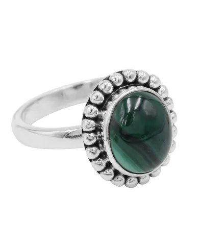 Natural Malachite Ring - Handmade 925 Sterling Silver Gemstone Jewelry