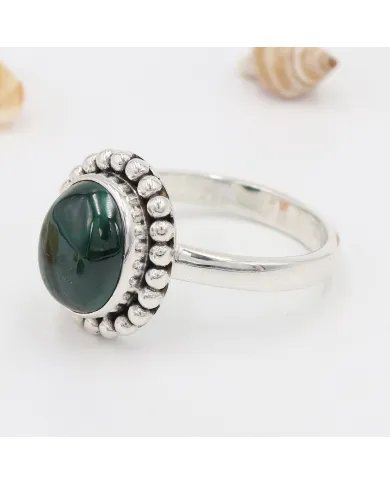 Natural Malachite Ring - Handmade 925 Sterling Silver Gemstone Jewelry