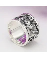 Vintage Oxide Band Ring - Handmade 925 Sterling Silver Unique Jewelry