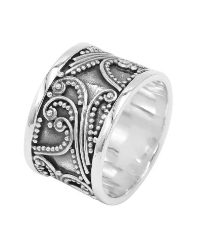 Vintage Oxide Band Ring - Handmade 925 Sterling Silver Unique Jewelry