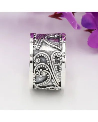 Vintage Oxide Band Ring - Handmade 925 Sterling Silver Unique Jewelry