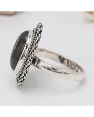 Tourmalinated Quartz Ring - 925 Sterling Silver Handcrafted Jewelry