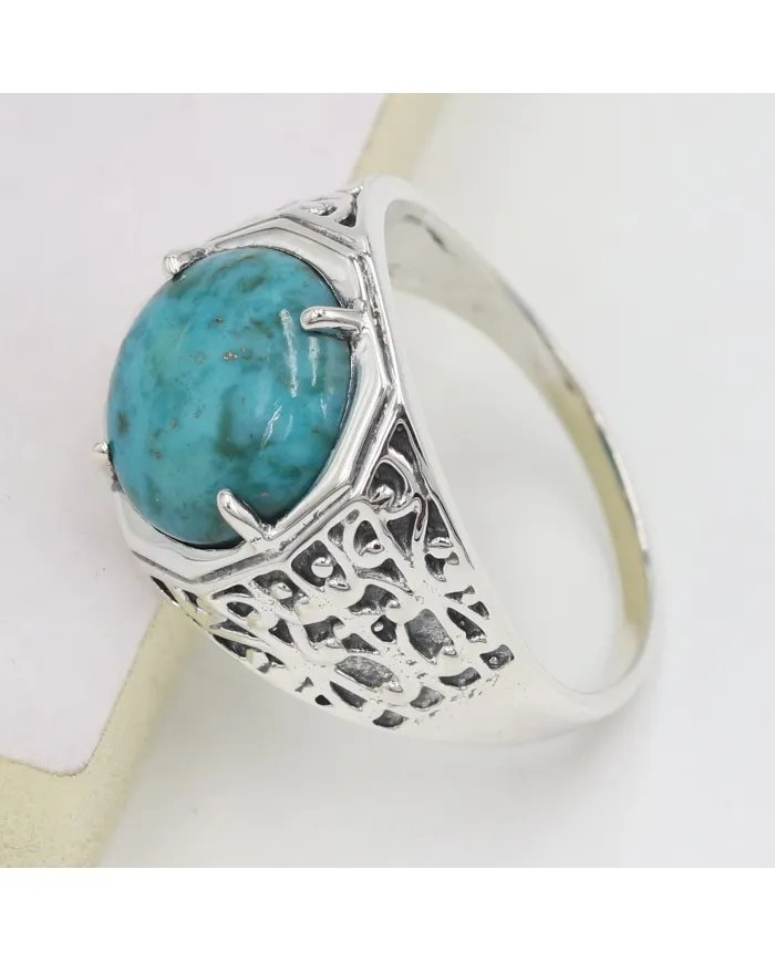 Arizona Turquoise Men’s Ring – 925 Sterling Silver Handmade Jewelry