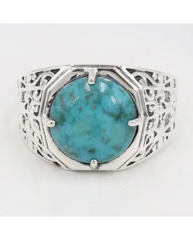 Arizona Turquoise Men’s Ring – 925 Sterling Silver Handmade Jewelry