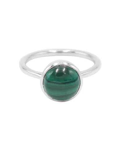 Natural Malachite Ring – Handmade 925 Sterling Silver Minimalist Jewelry