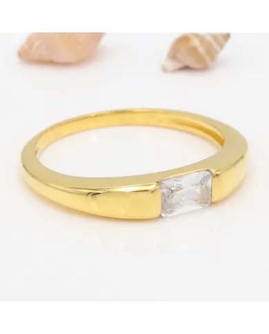 Swarovski Crystal Band Ring - Gold Plated 925 Silver Handmade Jewelry