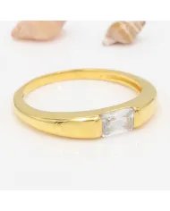 Swarovski Crystal Band Ring - Gold Plated 925 Silver Handmade Jewelry