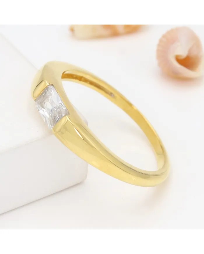 Swarovski Crystal Band Ring - Gold Plated 925 Silver Handmade Jewelry