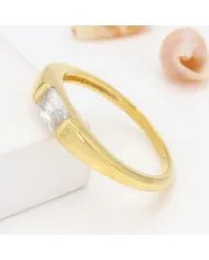 Swarovski Crystal Band Ring - Gold Plated 925 Silver Handmade Jewelry