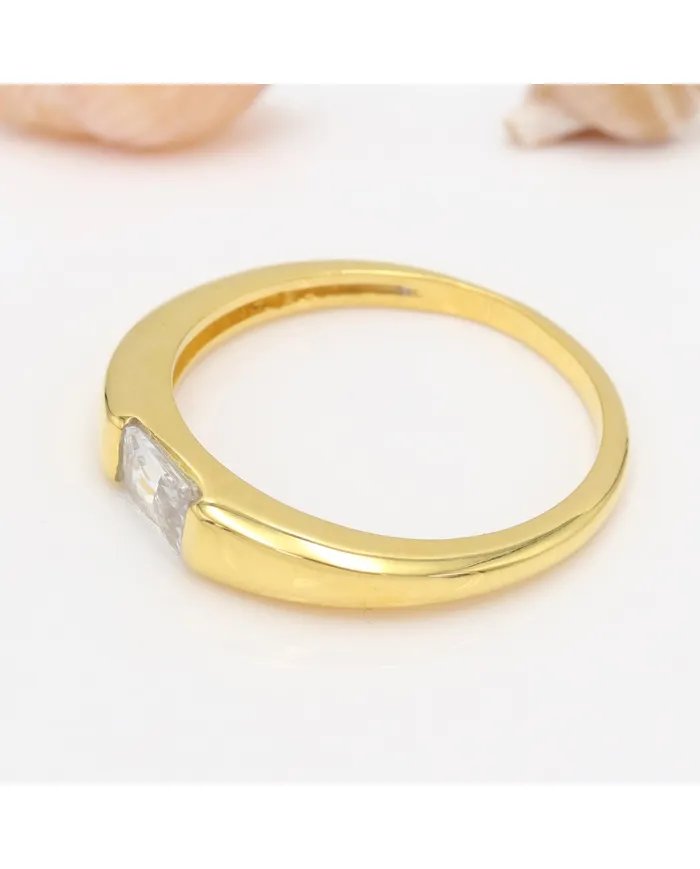 Swarovski Crystal Band Ring - Gold Plated 925 Silver Handmade Jewelry