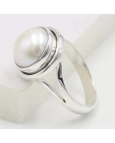Freshwater Pearl Ring - 925 Sterling Silver Unisex Gemstone Jewelry
