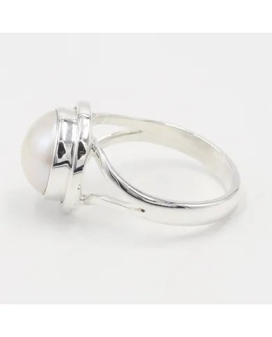Freshwater Pearl Ring - 925 Sterling Silver Unisex Gemstone Jewelry