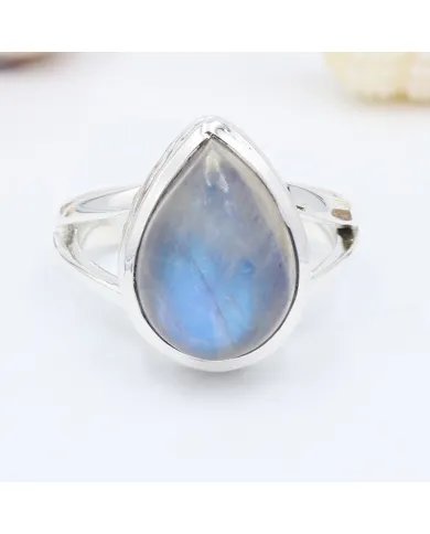 Rainbow Moonstone Ring – Handmade 925 Sterling Silver June Jewelry