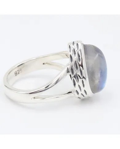 Rainbow Moonstone Ring – Handmade 925 Sterling Silver June Jewelry