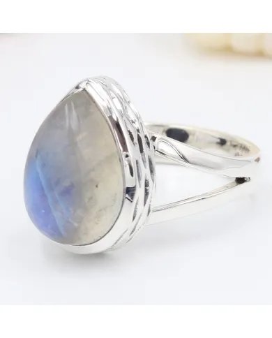 Rainbow Moonstone Ring – Handmade 925 Sterling Silver June Jewelry