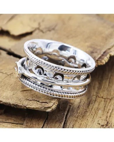 925 Sterling Silver Spinner Ring - Fidget Anxiety & Stress Relief Jewelry