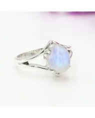 Rainbow Moonstone Ring - 925 Sterling Silver Handmade Gemstone Jewelry