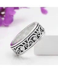 Swarovski Crystal Spinner Ring - 925 Silver Meditation & Fidget Jewelry