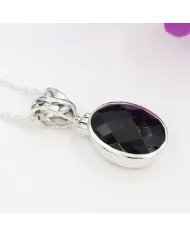 Natural Black Onyx Pendant - Sterling Silver Versatile  Handmade Jewelry