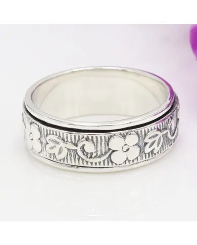Designer Spinner Ring - 925 Sterling Silver Fidget & Meditation Jewelry