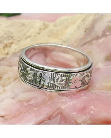Designer Spinner Ring - 925 Sterling Silver Fidget & Meditation Jewelry