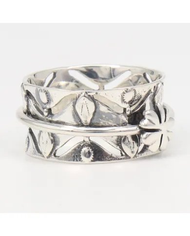 925 Sterling Silver Spinner Ring – Handmade Fidget Oxidized Finish