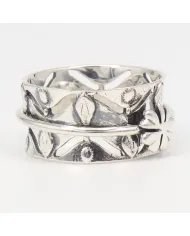 925 Sterling Silver Spinner Ring – Handmade Fidget Oxidized Finish
