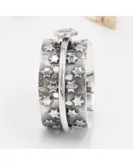 Rotating Star Spinner Ring – 925 Sterling Silver Handmade Jewelry