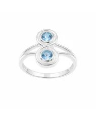 Swiss Blue Topaz Infinity Ring - 925 Sterling Silver Handmade Jewelry