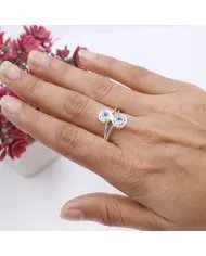 Swiss Blue Topaz Infinity Ring - 925 Sterling Silver Handmade Jewelry